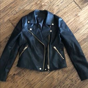 Blank NYC Black Vegan Leather Moto Jacket- S